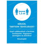 A4-es méretű álló formátumú információs matrica -  Kérjük, tartson távolságot