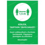 A4-es méretű álló formátumú információs matrica -  Kérjük, tartson távolságot