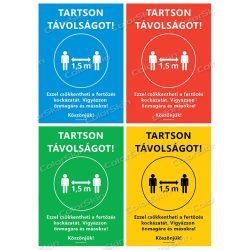   A4-es méretű álló formátumú információs matrica -  Tartson távolságot