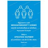 A4-es méretű álló formátumú információs matrica -  Létszámkorlátozás két nyelvű