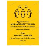 A4-es méretű álló formátumú információs matrica -  Létszámkorlátozás két nyelvű