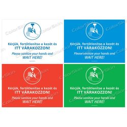   A4-es méretű fekvő formátumú információs matrica - Kézfertőtlenítés két nyelvű