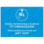 A4-es méretű fekvő formátumú információs matrica - Kézfertőtlenítés két nyelvű