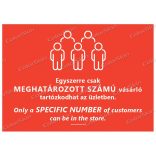 A4-es méretű fekvő formátumú információs matrica - Létszámkorlátozás két nyelvű