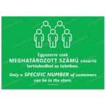 A4-es méretű fekvő formátumú információs matrica - Létszámkorlátozás két nyelvű