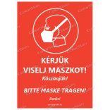 Kérjük viselj maszkot! Magyar-német nyelven