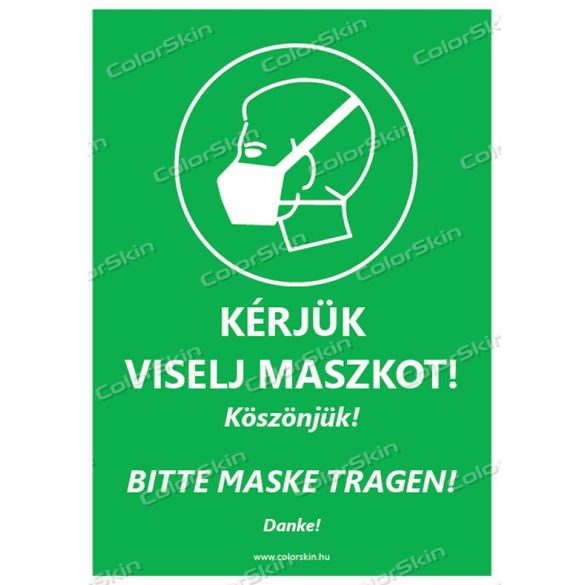 Kérjük viselj maszkot! Magyar-német nyelven