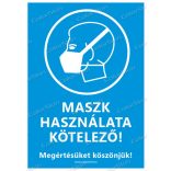 Álló formátumú információs matrica - Maszk 