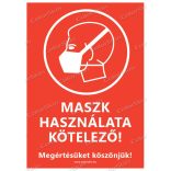 Álló formátumú információs matrica - Maszk 