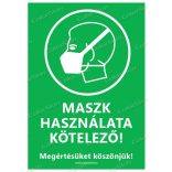 Álló formátumú információs matrica - Maszk 