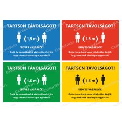   A5-ös méretű fekvő formátumú információs matrica - tartson távolságot