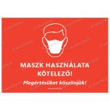 A5-ös méretű fekvő formátumú információs matrica - maszk