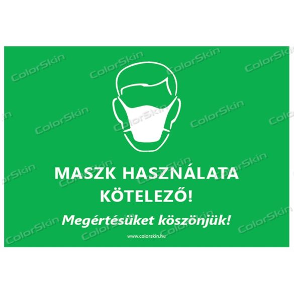 A5-ös méretű fekvő formátumú információs matrica - maszk