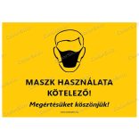 A5-ös méretű fekvő formátumú információs matrica - maszk
