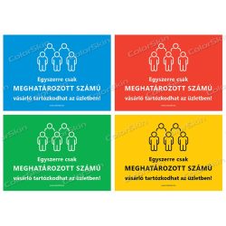   A5-ös méretű fekvő formátumú információs matrica - létszámkorlátozás