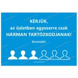 Fekvő formátumú információs matrica - létszámkorlátozás 3 fő
