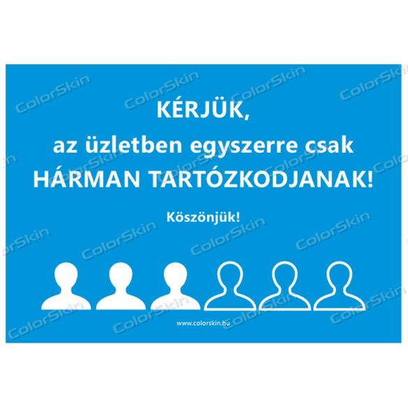 Fekvő formátumú információs matrica - létszámkorlátozás 3 fő