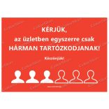 Fekvő formátumú információs matrica - létszámkorlátozás 3 fő