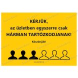 Fekvő formátumú információs matrica - létszámkorlátozás 3 fő