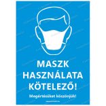 A6-os méretű álló formátumú információs matrica - maszk 