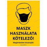 A6-os méretű álló formátumú információs matrica - maszk 