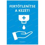 A6-os méretű álló formátumú információs matrica - kézfertőtlenítés 