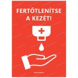 A6-os méretű álló formátumú információs matrica - kézfertőtlenítés 