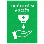 A6-os méretű álló formátumú információs matrica - kézfertőtlenítés 