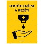 A6-os méretű álló formátumú információs matrica - kézfertőtlenítés 