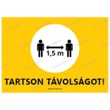 A6-os méretű fekvő formátumú információs matrica - távolságtartás 