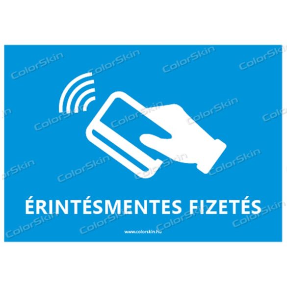 A6-os méretű fekvő formátumú információs matrica - érintésmentes fizetés 