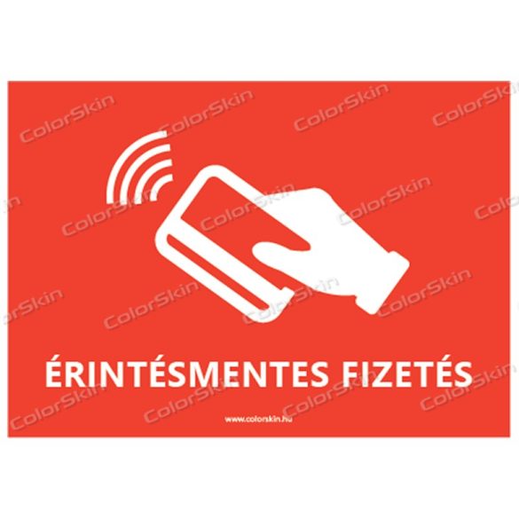 A6-os méretű fekvő formátumú információs matrica - érintésmentes fizetés 