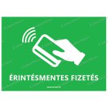 A6-os méretű fekvő formátumú információs matrica - érintésmentes fizetés 