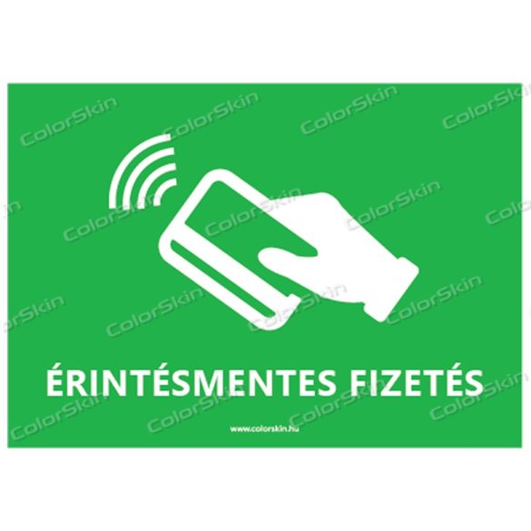 A6-os méretű fekvő formátumú információs matrica - érintésmentes fizetés 