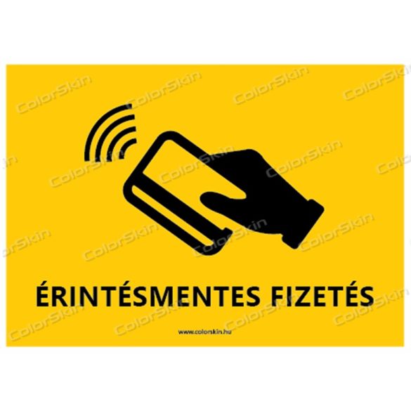 A6-os méretű fekvő formátumú információs matrica - érintésmentes fizetés 