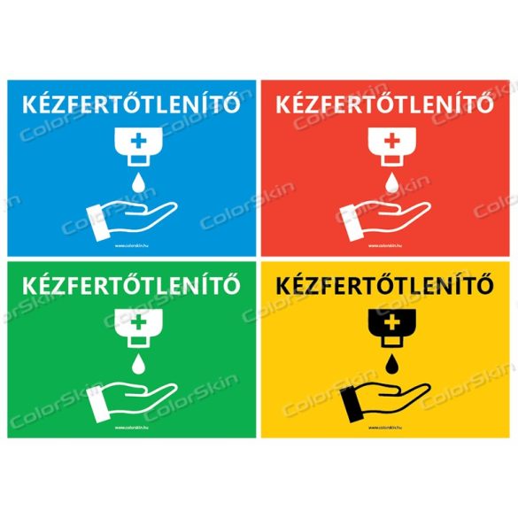 A6-os méretű fekvő formátumú információs matrica - kézfertőtlenítés 