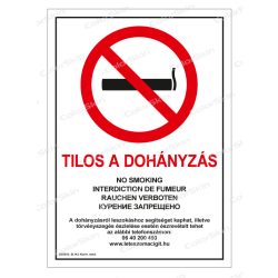 TILOS a dohányzás matrica