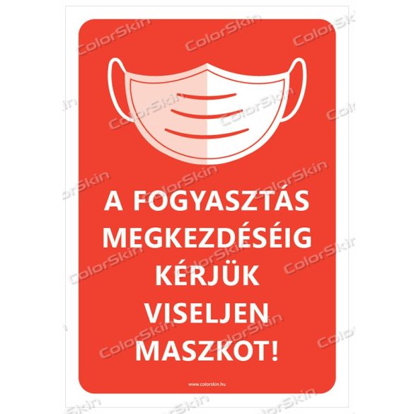 Éttermi maszk használatra felszólító matrica v1