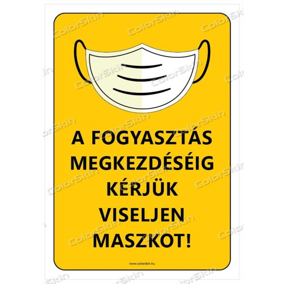 Éttermi maszk használatra felszólító matrica v1