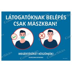   Tájékoztató matrica - maszk használat A4-es fekvő formában 