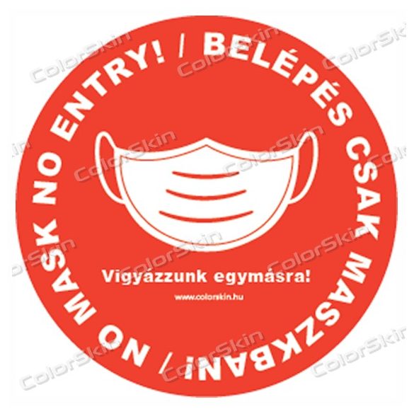 Belépés csak maszkban körmatrica - két nyelven