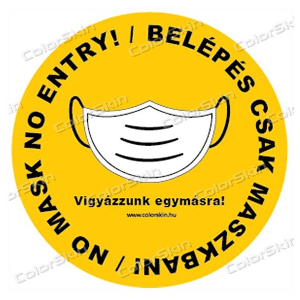 Belépés csak maszkban körmatrica - két nyelven