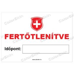 Fertőtlenítve - tábla markerrel írható matrica 