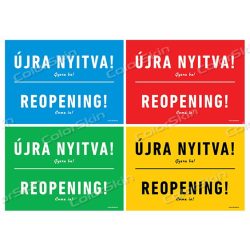 Újra nyitva! két nyelven