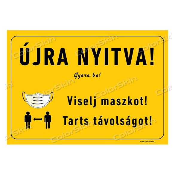 Újra nyitva! két nyelven