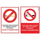 A társasház teljes területén és a bejárat 5 méteres körzetében tilos a dohányzás! matrca