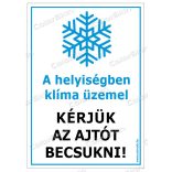 Légkondicionált helyiség! matrica