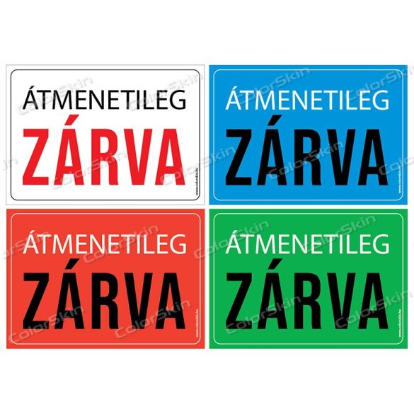 Átmenetileg zárva! matrica