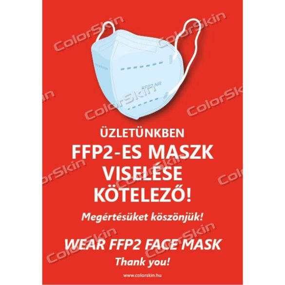 Üzletünkben FFP2-es maszk viselése kötelező! matrica