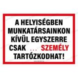 Létszámkorlátozás matrica - választható írható felülettel is